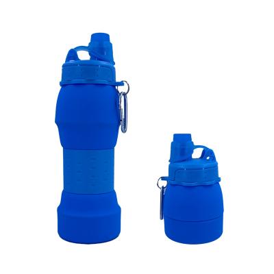 China Sustainable Reusable BPA Free Silicone Collapsible Sport Water Bottles With Carabiner For Travel Rise for sale