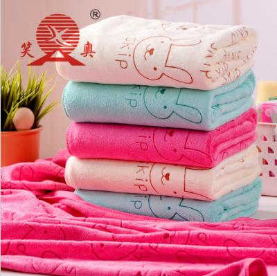 China XIAOAO child safe printed three pieces 70*140+25*50+25*25 customizes color microfiber body towel wholesale for sale