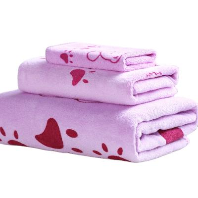 China XIAOAO Child Safe Each 3 PCs Microfiber Cloth Set Bathroom Hand Towel Microfiber Bath Towel Quick Dry Set for sale