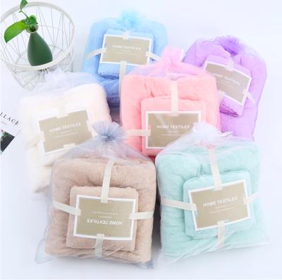 China XIAOAO Towel Hypoallergenic Cheap High Quality Bath Towel Set Gift Thick Coral Fleece Soft Absorbent Towel for sale