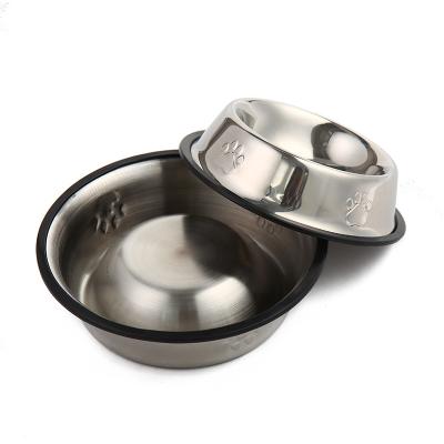 China Viable Container Cat Food Bowls Silicone Bottom Puppy Bowl Pet Driver Dog Feeding Container Anti-slip Simple Design for sale