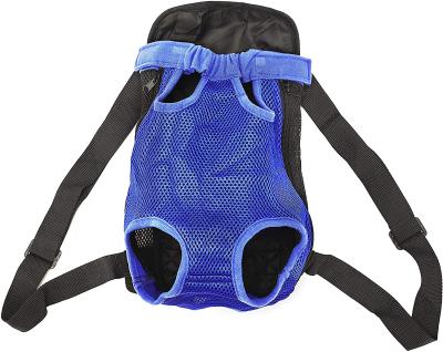 China Viable Pet Legs Out Backpack, Adjustable Portable Dogs Bag for Outdoor Recycling Traveling (Blue) for sale