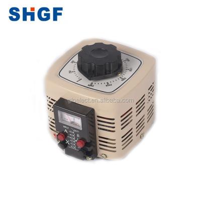 China TDGC2 TDGC2 0.5kva Variac Voltage Regulator Digital Display 0-250V AC Adjustable Contact Voltage Regulator Manual Transformer for sale