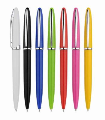 China colored plastic twist ball pen, logo can be printed for sale