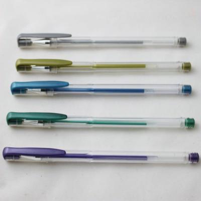 China metallic gel ink pen, metallic gel pen,12 colors available,good for school & office use for sale