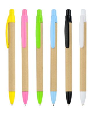 China advertising paper pen, paper barrel ball pen, recycled paper ball pen for sale