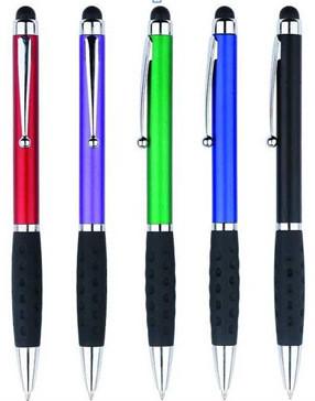 China promotional pen supplier with touch tip,metal clip and rubber grip for sale