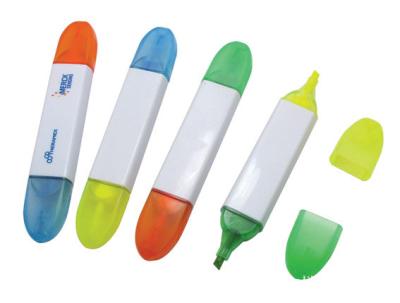 China kids school use two tip highlighter marker pen, logo can be printed for sale