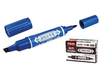 China logo printed double head permanent pen,double tip permanent marker for sale