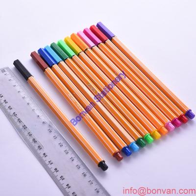 China Superfine 0.4mm plastic grey stripped barrel fine liner pen,yellow fineliner pen for sale