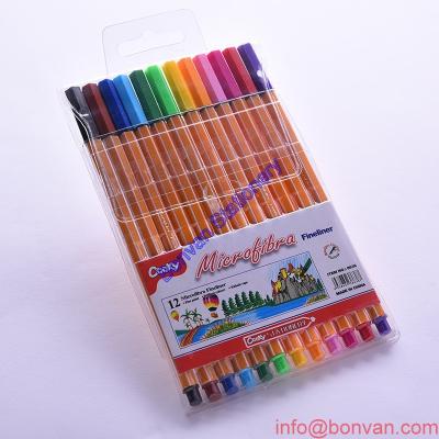 China 12 Color Fineliner Pens with Less Aberration,japanese tip,german ink,painting drawing pen for sale