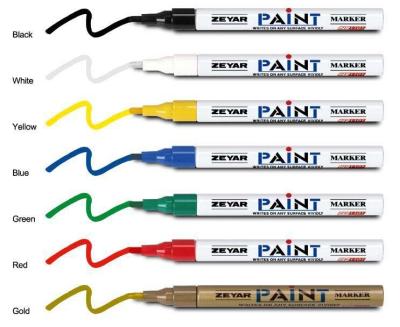 China 16 colors Good quality acrylic tip Aluminum barrel paint marker for metal for sale