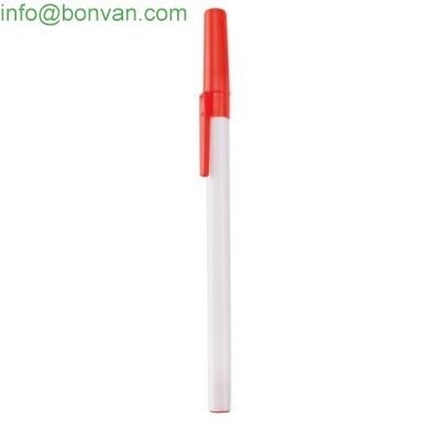 China cheap hotel use plastic ball pen,simple stick ballpoint pen,cheap frosted pen for sale