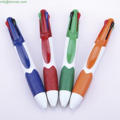 China Click Plastic Retractable Ballpoint 4 color Pen,four color ballpoint pen, gift pens for sale