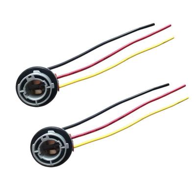 China Automotive 1157 BAY15D Turn Signal Brake Light Bulb Socket Wire Harness Connector (2-Pack) for sale