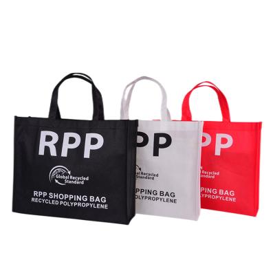 China Eco-Friendly Reusable RPP 100% Recycled Customized Non Woven Fabric Packaging And Logo Printing Shopping Bag for sale