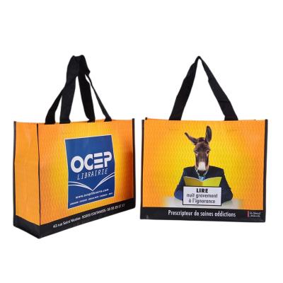 China Eco - Friendly Reusable Reusable PP Laminated Waterproof Non Woven Shopping Tote Bags for sale