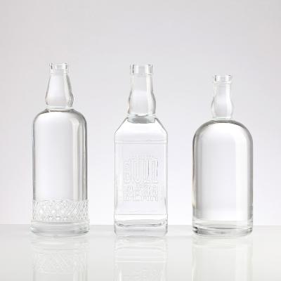 China Wholesale direct current factory supply vodka wine ready made mold glass bottles for vodka rum gin whiskey bottle for sale