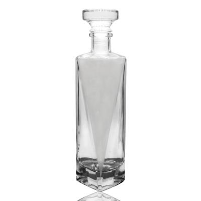 China Beverage factory direct sales 500ml eight arrises shape spirit liquor custom bottles with glass cork for sale