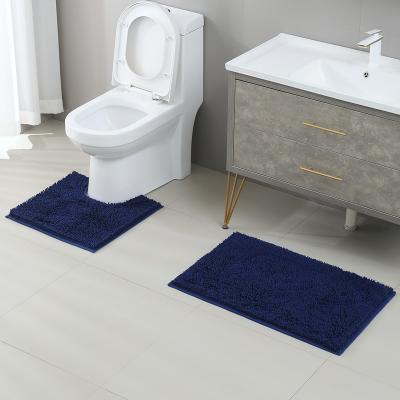 China Sustainable Microfiber Soft Carpet Chenille Rug Chenille Anti Slip Bedroom Bath Room Rug for sale