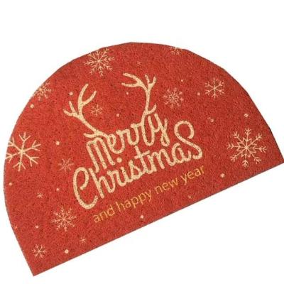 China Wholesale Christmas Floor Mat Customized Semicircle Floor Mat Stain Resistant Wholesale Novelty Fancy Door Mat for sale