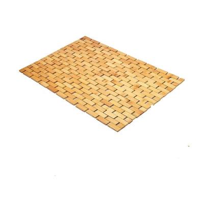 China Sustainable Indoor Outdoor Use Universal Folding Non Slip Feet Bamboo Bath Mat Shower Wood Bath Mat for sale