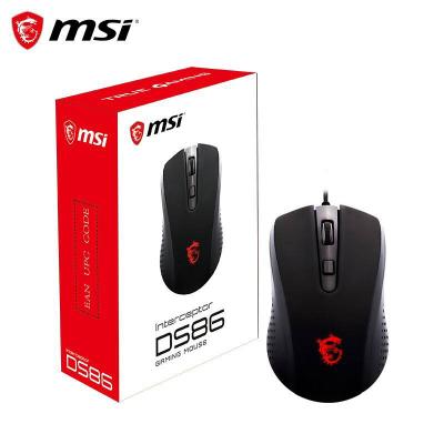 China MSI DS86 2000DPI Finger Wired Gaming Ergonomic LED Mouse Lighting Desktop Computer Notebook Laptop Computer Widely Compatible with Windows Mac for sale