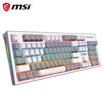 China MSI GK50Z PIXEL 60 Degree Gray Mechanical Keyboard RGB Light Effect Gaming Desktop Keyboard 104Key Shooter Gaming Cable Keyboard Yes for sale