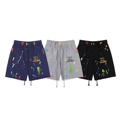 China GALLERY DEPARTMENT Printed 100% Hand Painted Cotton Circle Shorts Men's Fashion All-match Summer Straight Pants for sale