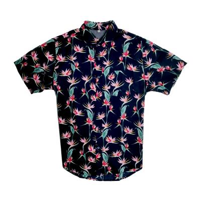 China Mens Polyester Hawaiian Shirt Bowling Beach Print Anti-Shrink High Quality Shirt for sale