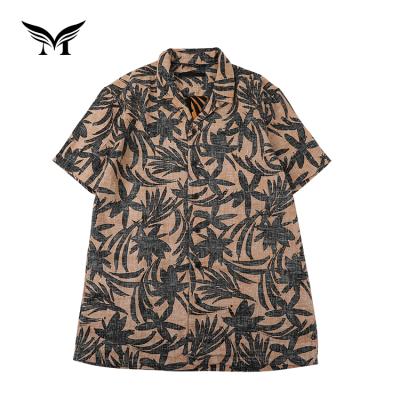 China Newest Arrive Viable All Over Hawaii Mens Summer Shorts Sleeve Printed Casual Canvas Shirts for sale