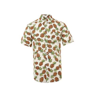 China Summer Eco Friendly Colorful Casual Pineapple Good Sale Beach Wear Shirts Canvas Man for sale