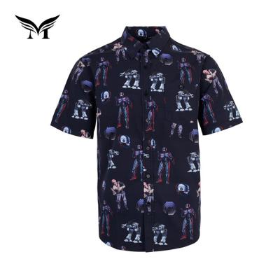 China Summer Sustainable Hot Sale OEM Popular Beach Printed Cotton Shirts For Men for sale