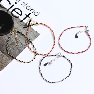 China 2020 TRENDY Layer Bracelet Fashion 925 Sterling Silver Chain Bracelet Twist Minimalist Multi Wrap Bead for sale