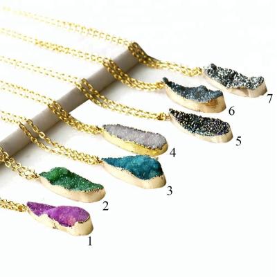 China CLASSIC agate druzy necklace fashion natural stone necklace for women and girls for sale