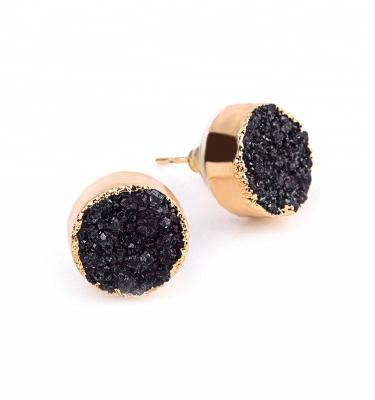 China 2021 druzy fasion stud earrings CLASSIC natural stone earrings for women for sale