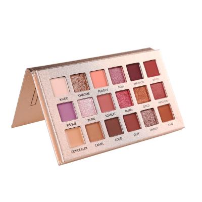 China Waterproof Beauty Glazed 18 Colors Matte Eyeshadow Palette Pressed Natural Glitter Eyeshadow Pigments Waterproof Makeup Palette for sale