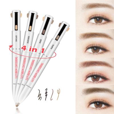 China Waterproof 4 in 1 Eyebrow Pencil Long-lasting Waterproof Easy Drawing Eyebrow Pen Women Makeup Cosmetic Tool Eyebrow Pencil Color for sale