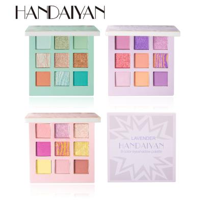 China Handaiyan 9 Color Waterproof Gloss Matte Eyeshadow Jiugongge Makeup Flat Mashed Potato Eyeshadow Pearlescent Makeup for sale