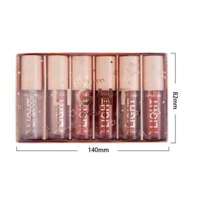 China HANDAIYAN Waterproof Mirror Water Liquid Lip Gloss Waterproof Long Lasting Gloss Lip Kit Lips Cosmetics 6pcs/box for sale