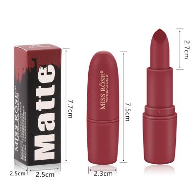 China MISS ROSE Velvet Silky Matte Waterproof Lipstick Lasting Nourish Makeup Lip Gloss Moisturizer Women Beauty Cosmetics for sale