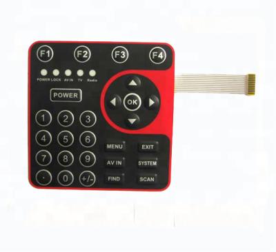 China Remote controller with red, yellow, green LED and transparent window membrane keypad switch for sale