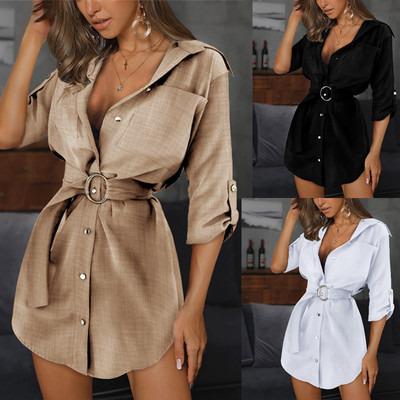 China New Autumn Black White Office Ladies Summer Elegant Style Woman Ladies Patchwork T-shirt Dress Midi Anti-Static Dress for sale