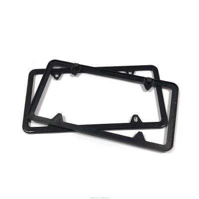 China Four Hole Carbon Fiber License Plate Bracket Cover Car Licence Plate Frame for sale