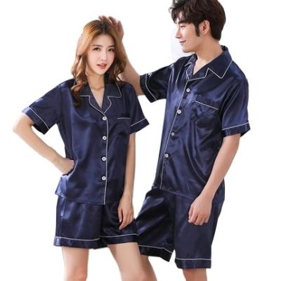 China Wholesale QUICK DRY couples pajamas set for honeymoon sleep suit for couples silk like night wear satin pajamas for sale