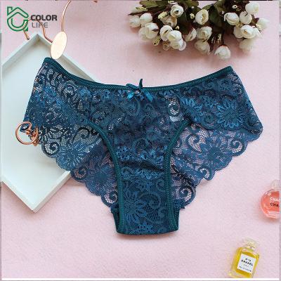 China Manufacturer Women Floral Breathable QUICK DRY Mix Color Lace Instructions Thong Panties for sale