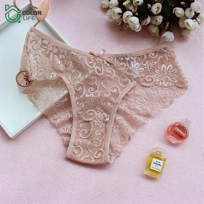 China Low Moq Breathable Underwear Cotton Blend Nylon Color Lace Up Sexy Women Seamless Panties for sale