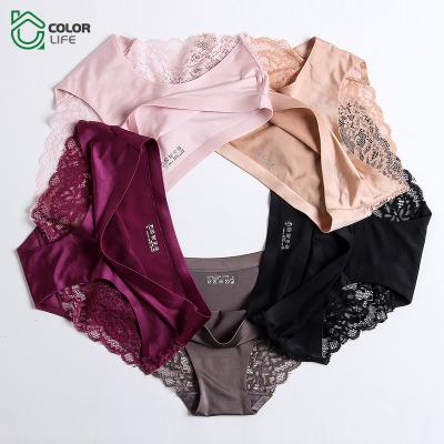 China Wholesale QUICK DRY Nylon Lace Underwear Sexy Women's Ladies Mid Waist Panties for sale