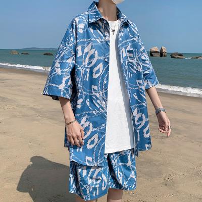 China 2021 Summer Hong Kong Style Exterior Large Other New Size Short Shirt Set M-5X HQ21234-S60 for sale