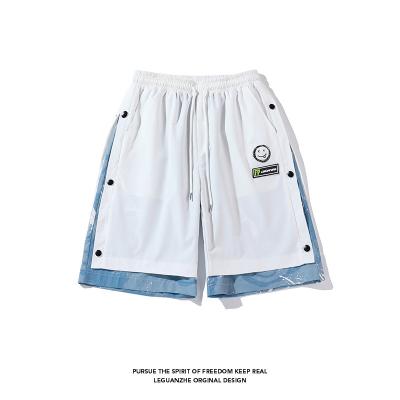 China Anti-pilling 2022 New Hong Kong Style White Background Summer Fake Two-piece Large Size M-5X Casual Shorts HK22196-S45 for sale